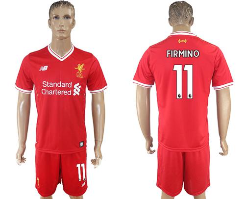 Liverpool #11 Firmino Red Home Soccer Club Jersey - Click Image to Close